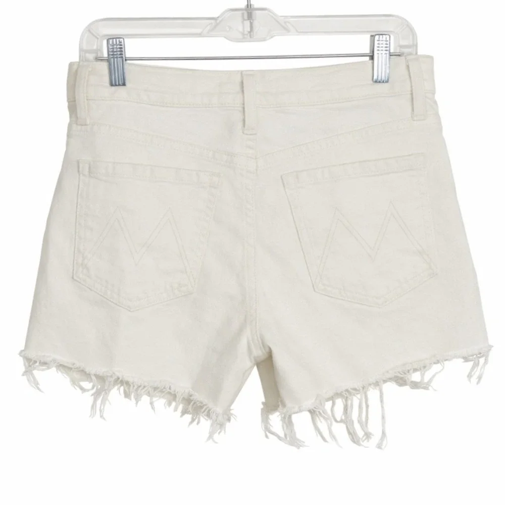MOTHER SUPERIOR DENIM The Skipper Short And Long Fray Short Size 26 Natural EUC